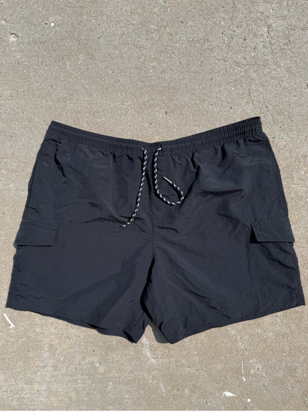 Original Use Black Cargo Drawstring Men's Shorts